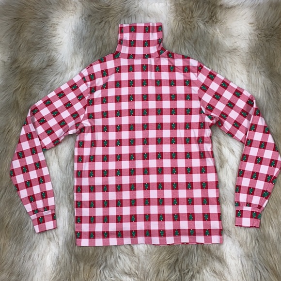 Westbound Plaid Christmas Tree Long Sleeve Turtleneck Blouse, Medium - Picture 12 of 13